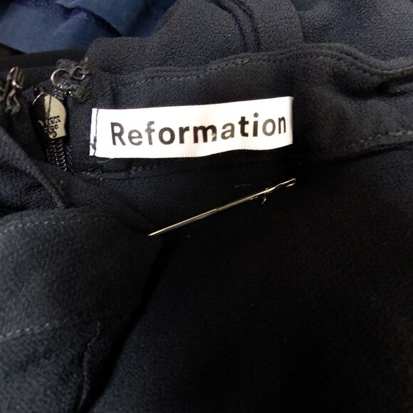 Reformation Pants Womens 8 Black Wide Leg High Rise Tie Belt Flowy Lined Boho - Picture 3 of 11